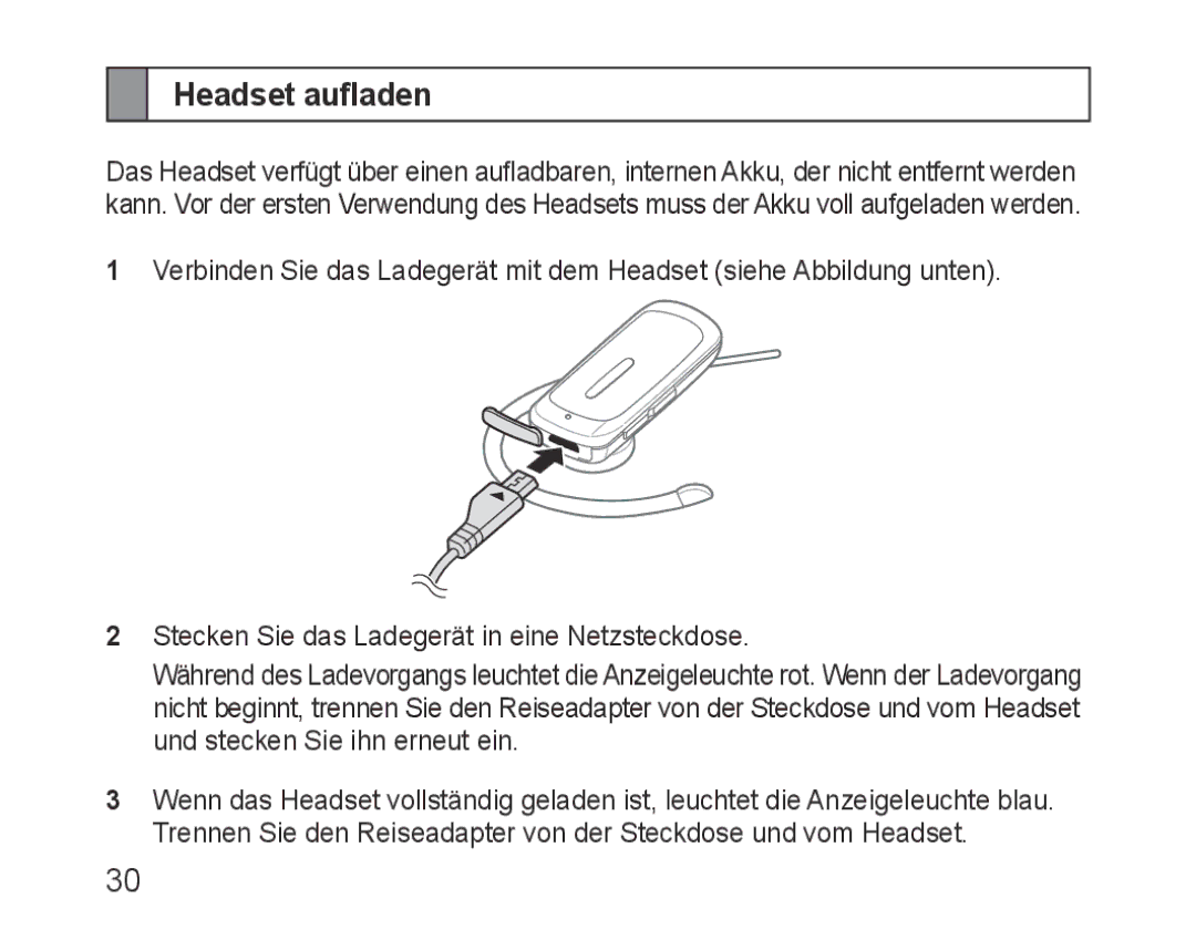 Samsung BHM3600EGECXEH manual Headset aufladen 