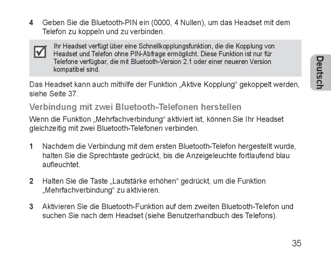 Samsung BHM3600EGECXEH manual Verbindung mit zwei Bluetooth-Telefonen herstellen 