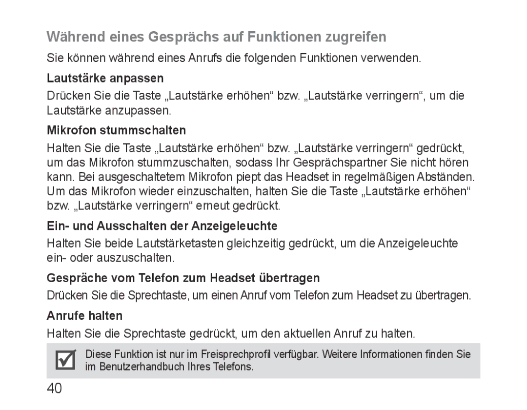 Samsung BHM3600EGECXEH manual Während eines Gesprächs auf Funktionen zugreifen 