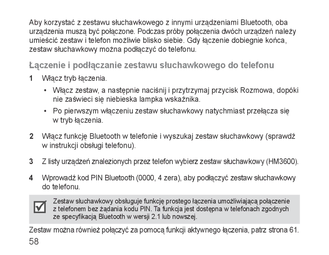 Samsung BHM3600EGECXEH manual Łączenie i podłączanie zestawu słuchawkowego do telefonu 