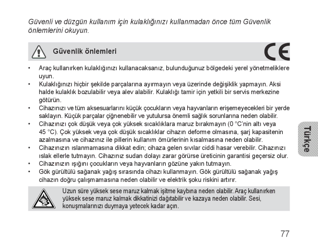 Samsung BHM3600EGECXEH manual Güvenlik önlemleri 