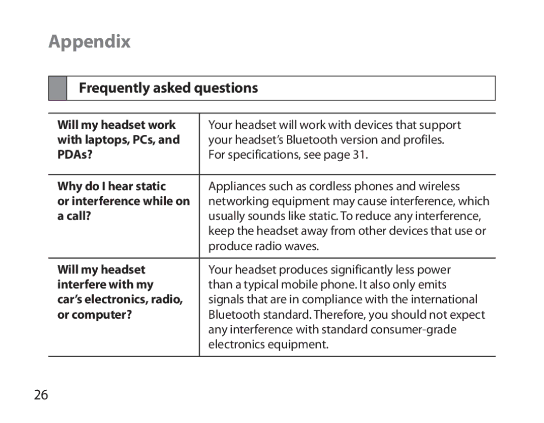 Samsung BHM3700EDEGXEH, BHM3700EDEGXEF, BHM3700EDECXEF, BHM3700EDECXEH, BHM3700EDRCSER Appendix, Frequently asked questions 