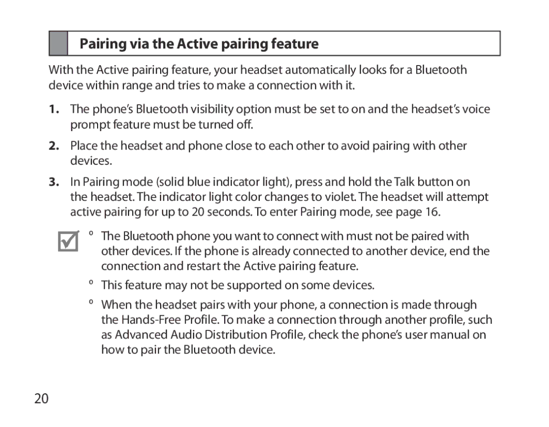 Samsung BHM3700EDECXEH, BHM3700EDEGXEF, BHM3700EDECXEF, BHM3700EDEGXEH, BHM3700EDRCSER Pairing via the Active pairing feature 