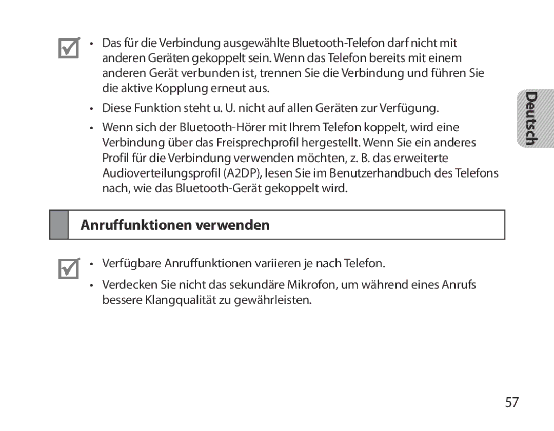 Samsung BHM3700EDRCSER, BHM3700EDEGXEF, BHM3700EDECXEF, BHM3700EDECXEH, BHM3700EDEGXEH manual Anruffunktionen verwenden 