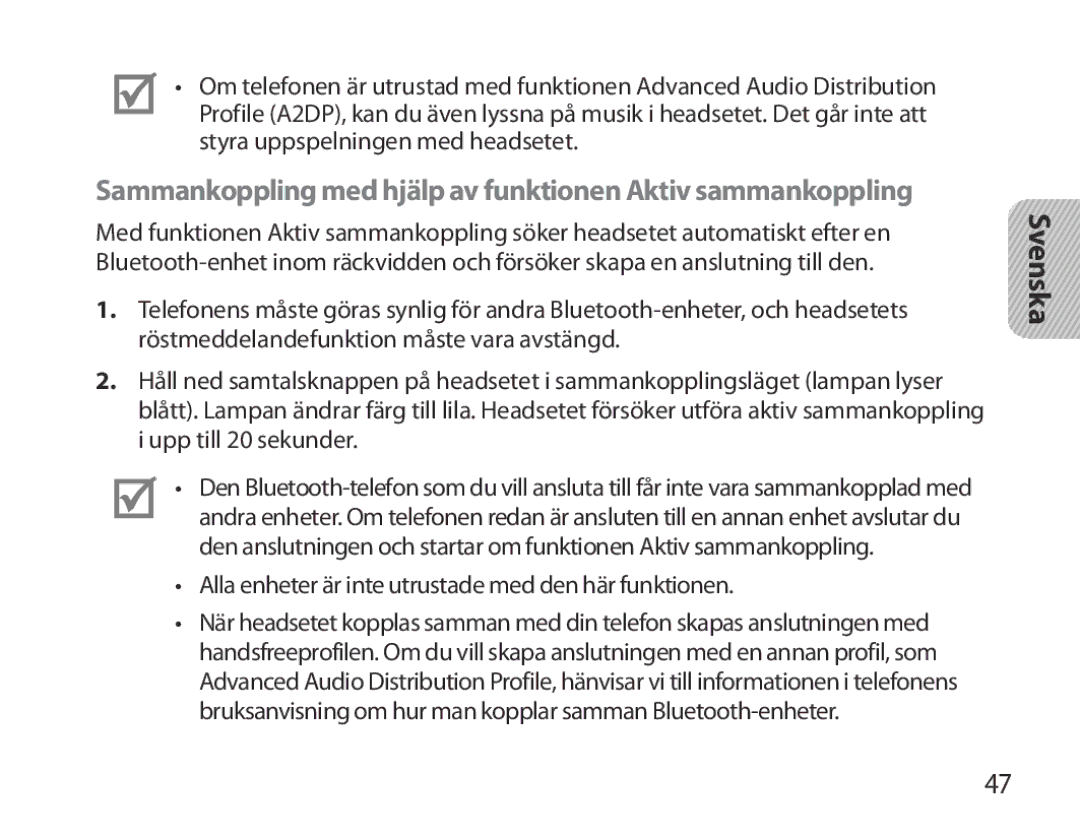 Samsung BHM3700EDRCSER, BHM3700EDEGXEF, BHM3700EDECXEF manual Sammankoppling med hjälp av funktionen Aktiv sammankoppling 