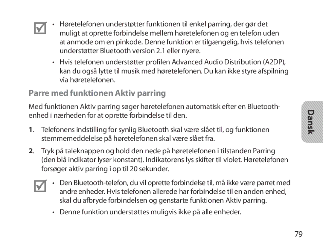 Samsung BHM3700EDECXEF, BHM3700EDEGXEF, BHM3700EDECXEH, BHM3700EDEGXEH, BHM3700EDRCSER Parre med funktionen Aktiv parring 