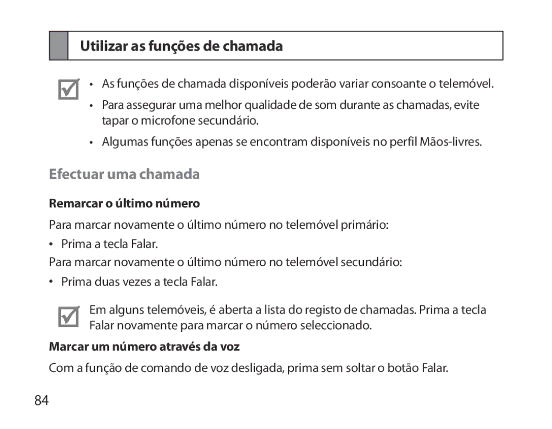 Samsung BHM3700EDECXEF, BHM3700EDEGXEF manual Utilizar as funções de chamada, Efectuar uma chamada, Remarcar o último número 