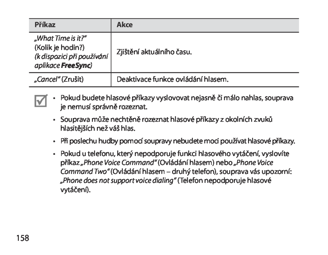 Samsung BHM3700EDEGXEF „What Time is it?“, Kolik je hodin?, Zjištění aktuálního času, aplikace FreeSync, „Cancel“ Zrušit 