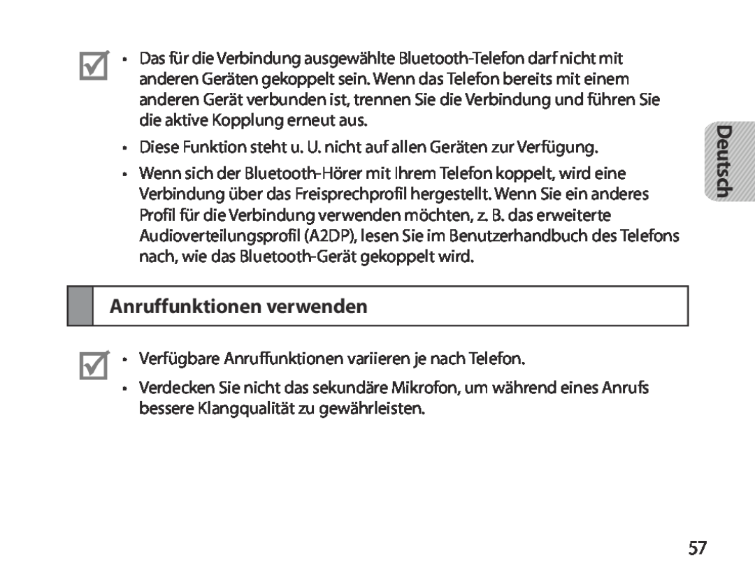 Samsung BHM3700EDRCSER, BHM3700EDEGXEF, BHM3700EDECXEF, BHM3700EDECXEH, BHM3700EDEGXEH Anruffunktionen verwenden, Deutsch 