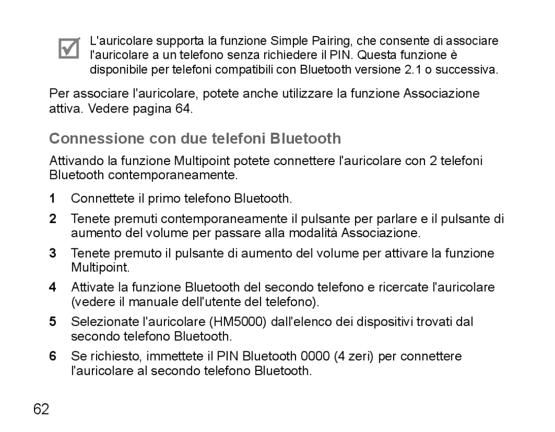 Samsung BHM5000EBRCSER, BHM5000EBECXEF, BHM5000EBECFOP, BHM5000EBECXEE, BHM5000EBECXEH Connessione con due telefoni Bluetooth 