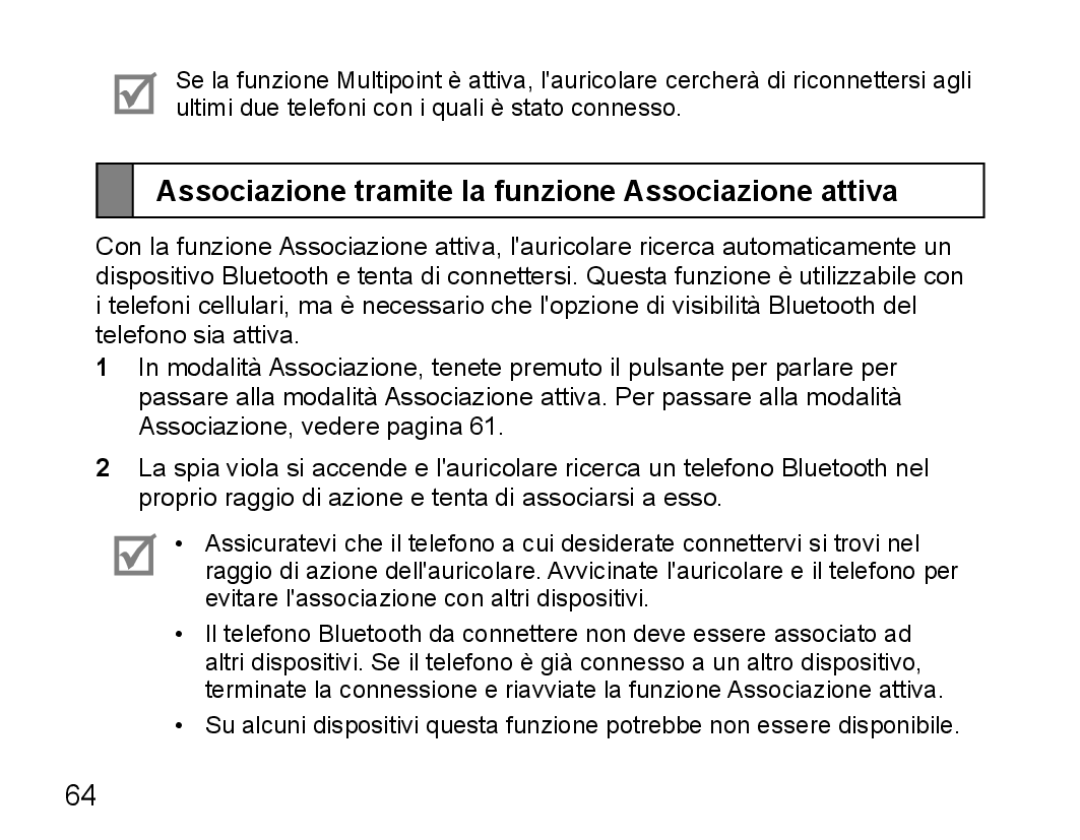 Samsung BHM5000EBECFOP, BHM5000EBECXEF, BHM5000EBECXEE, BHM5000EBECXEH Associazione tramite la funzione Associazione attiva 