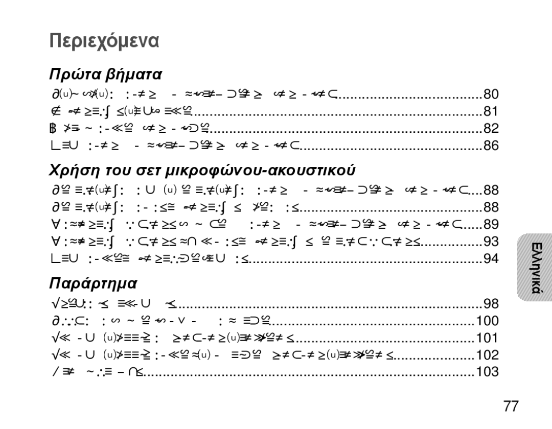 Samsung BHM5000EBRCSER, BHM5000EBECXEF, BHM5000EBECFOP, BHM5000EBECXEE, BHM5000EBECXEH manual Περιεχόμενα, Ελληνικά 