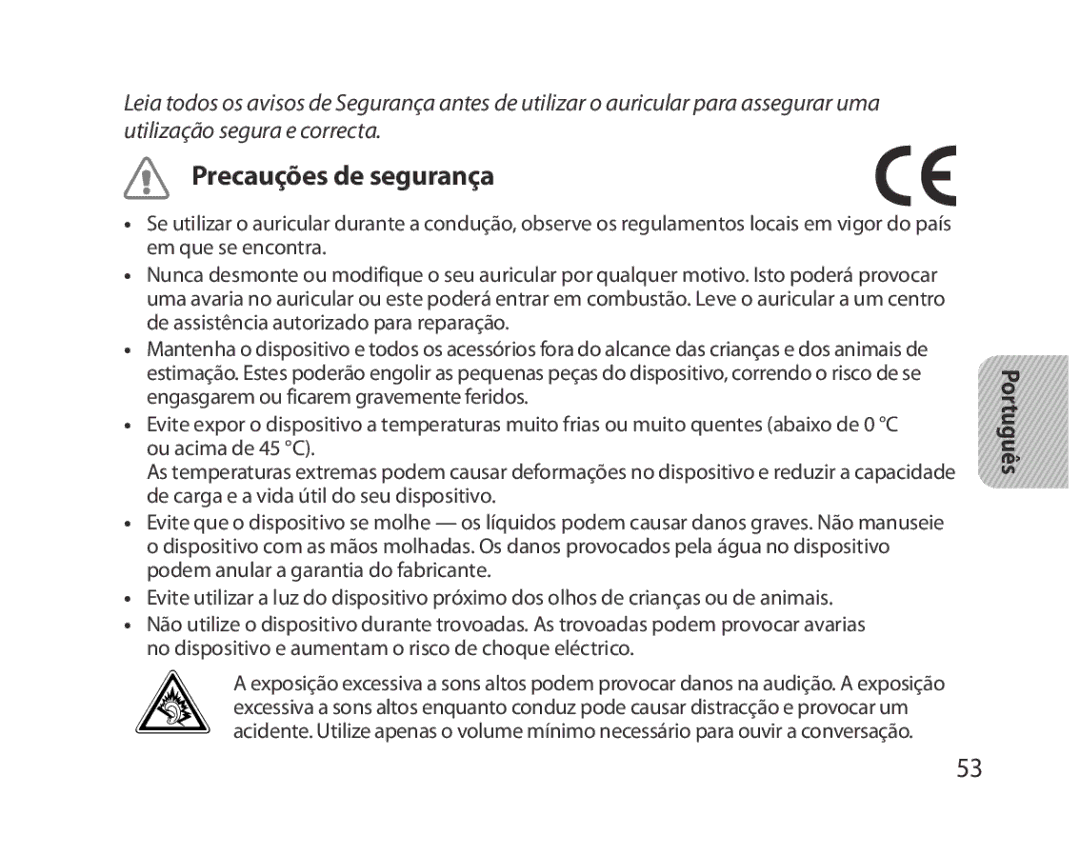 Samsung BHM5000EBECXEF, BHM5000EBECFOP, BHM5000EBECXEE, BHM5000EBECXEH, BHM5000EBRCSER manual Precauções de segurança 