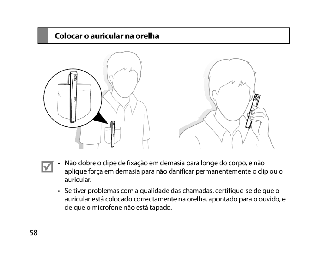 Samsung BHM5000EBECXEF, BHM5000EBECFOP, BHM5000EBECXEE, BHM5000EBECXEH, BHM5000EBRCSER manual Colocar o auricular na orelha 