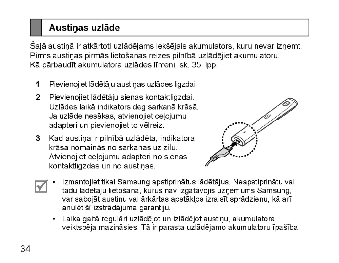 Samsung BHM5000EBRCSER manual Austiņas uzlāde 