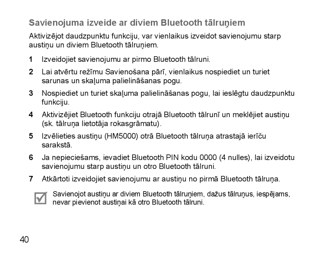 Samsung BHM5000EBRCSER manual Savienojuma izveide ar diviem Bluetooth tālruņiem 