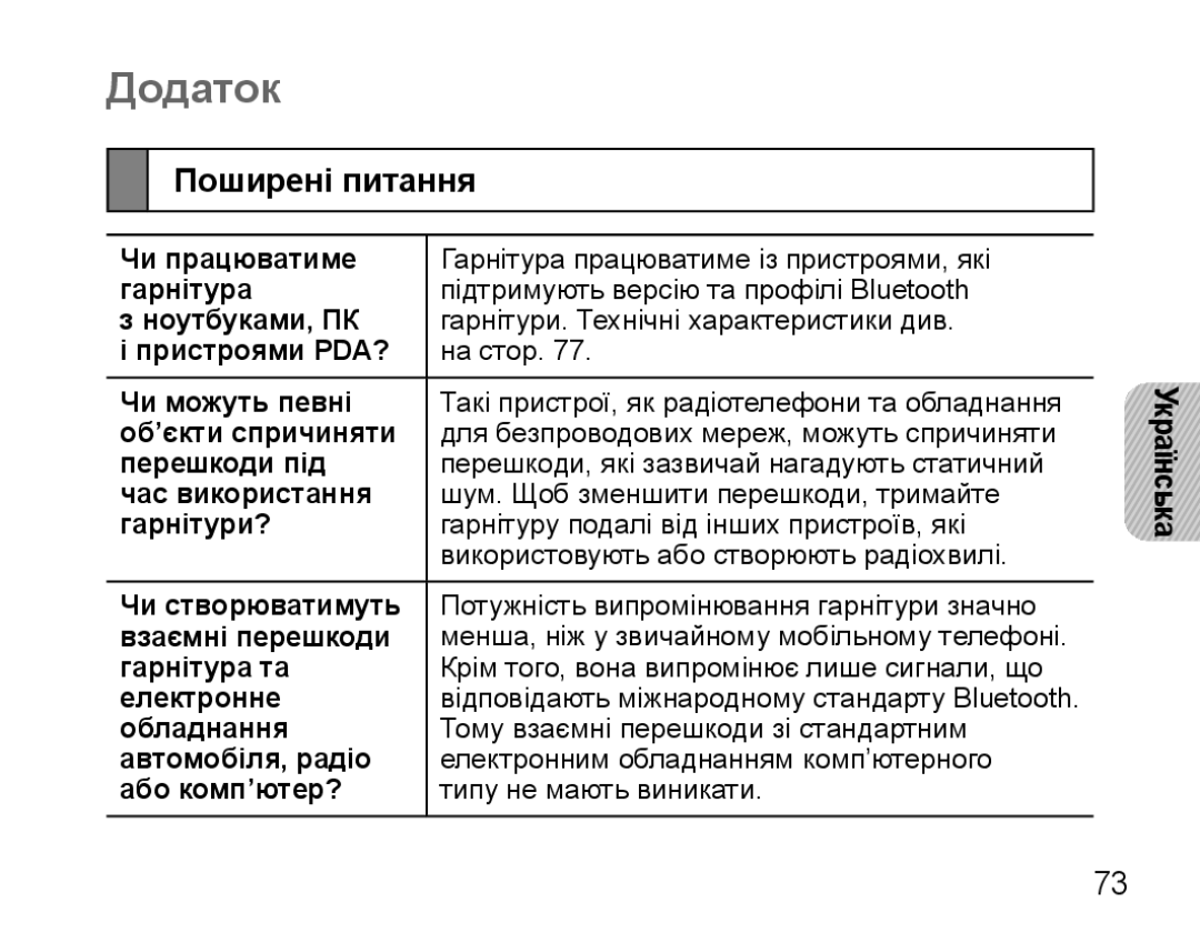 Samsung BHM5000EBRCSER manual Додаток, Поширені питання 