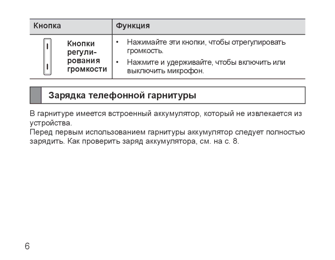 Samsung BHM5000EBRCSER manual Зарядка телефонной гарнитуры 