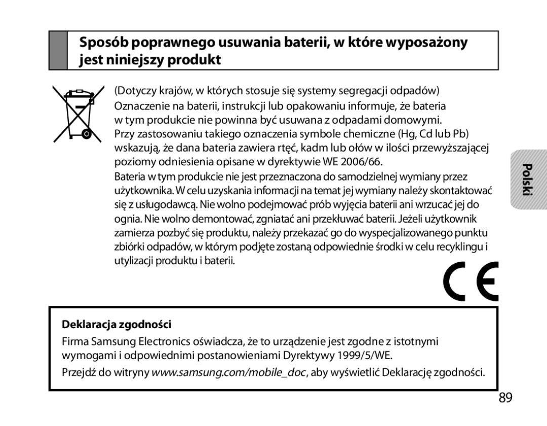 Samsung BHM6000EDECXEH manual Deklaracja zgodności 