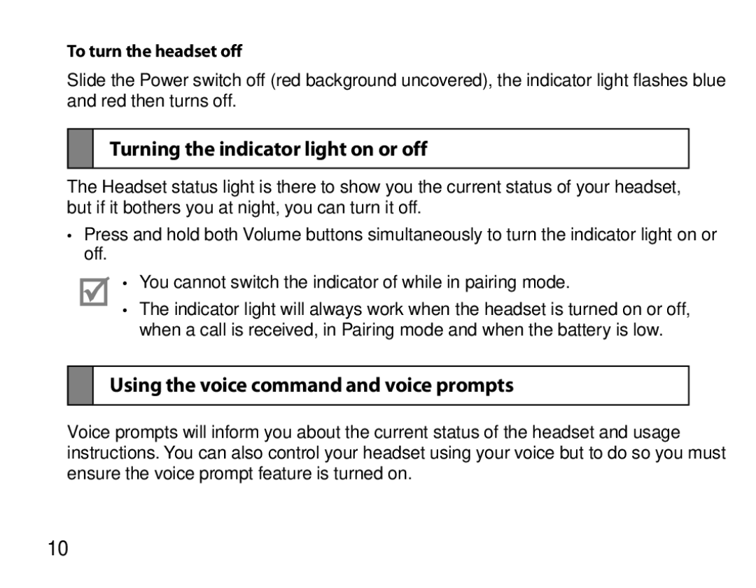 Samsung BHM6000EDECXEH manual Turning the indicator light on or off, Using the voice command and voice prompts 