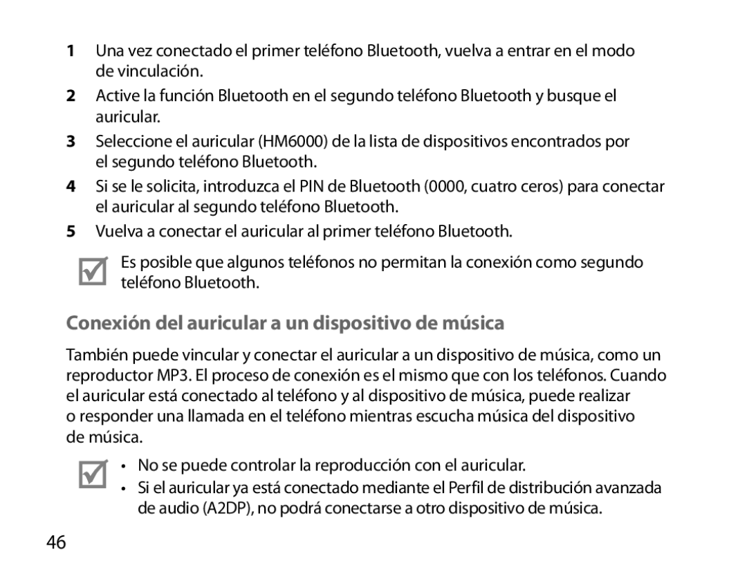 Samsung BHM6000EDECXEH manual Conexión del auricular a un dispositivo de música 