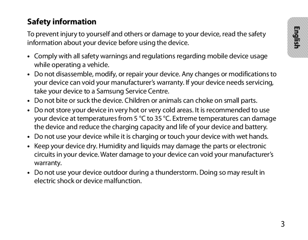 Samsung BHM6000EDECXEH manual Safety information 