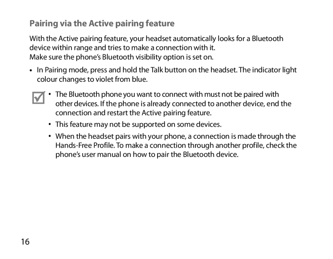 Samsung BHM6000EDECXEH manual Pairing via the Active pairing feature 