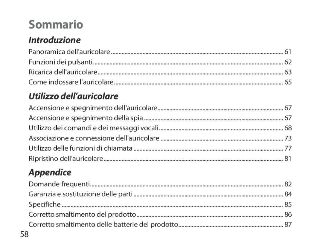 Samsung BHM6000EDECXEH manual Sommario 