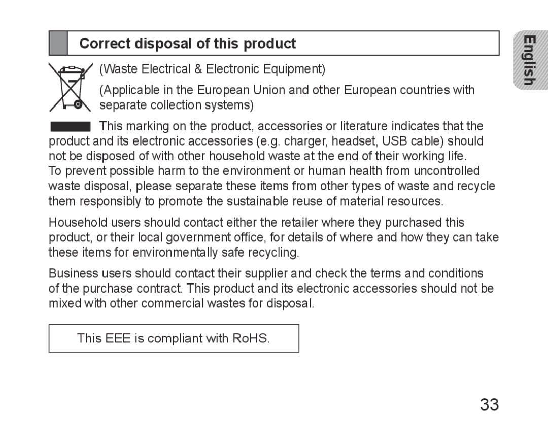 Samsung BHM6400EGEGXEH manual Correct disposal of this product 