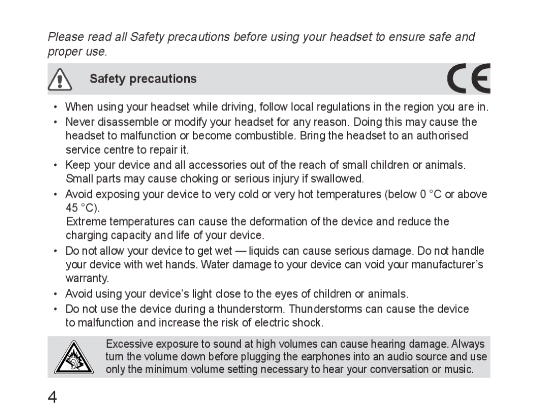 Samsung BHM6400EGEGXEH manual Safety precautions 