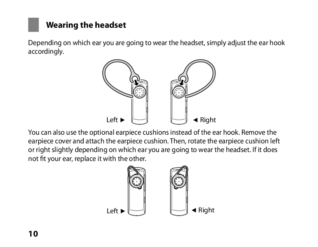 Samsung BHM6450EMEGXEF, BHM6450EMENXEF manual Wearing the headset 