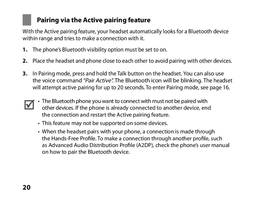 Samsung BHM6450EMEGXEF, BHM6450EMENXEF manual Pairing via the Active pairing feature 