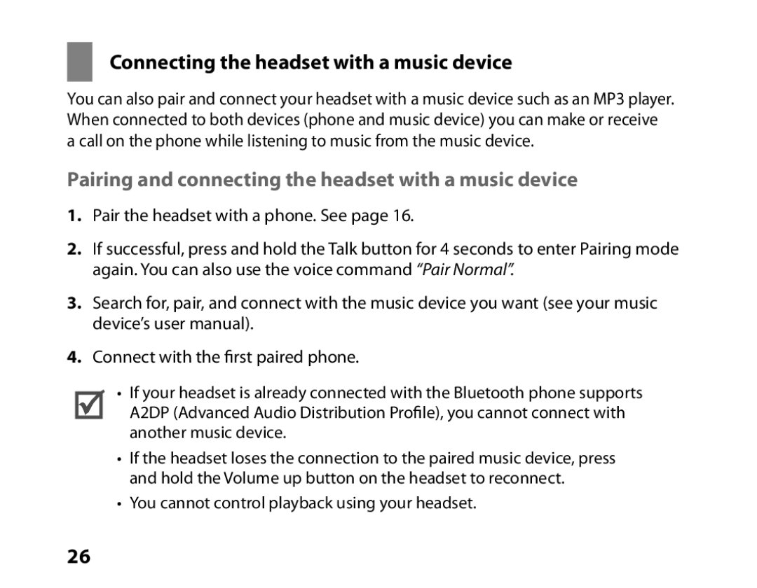 Samsung BHM6450EMEGXEF Connecting the headset with a music device, Pairing and connecting the headset with a music device 