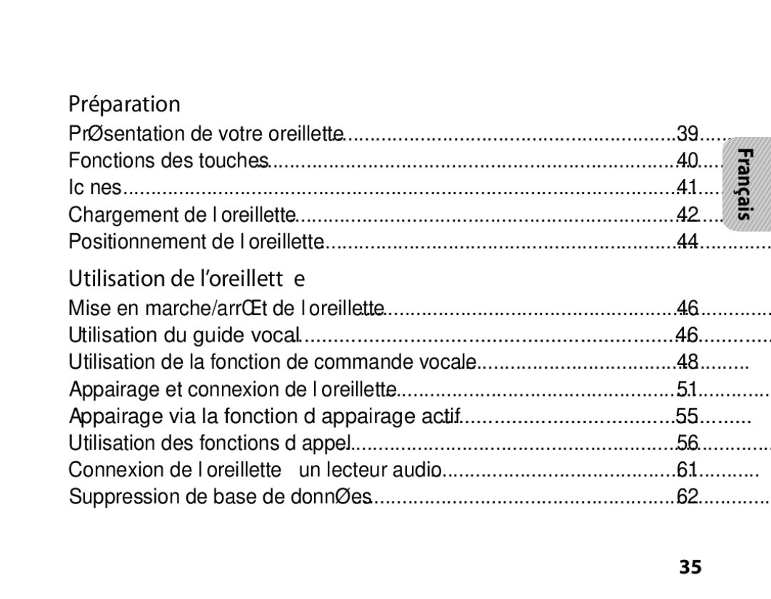 Samsung BHM6450EMENXEF, BHM6450EMEGXEF manual Table des matières, Français 