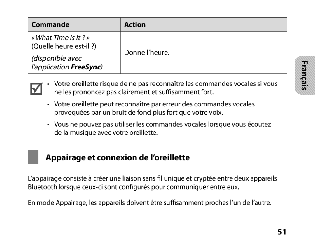 Samsung BHM6450EMENXEF, BHM6450EMEGXEF manual Appairage et connexion de l’oreillette 