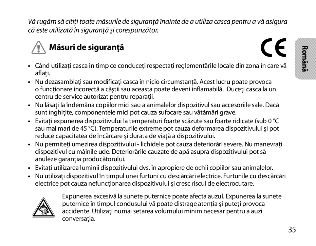 Samsung BHM6450EMEGHAT, BHM6450EMEGXET, BHM6450EMEGXEH manual Măsuri de siguranţă 