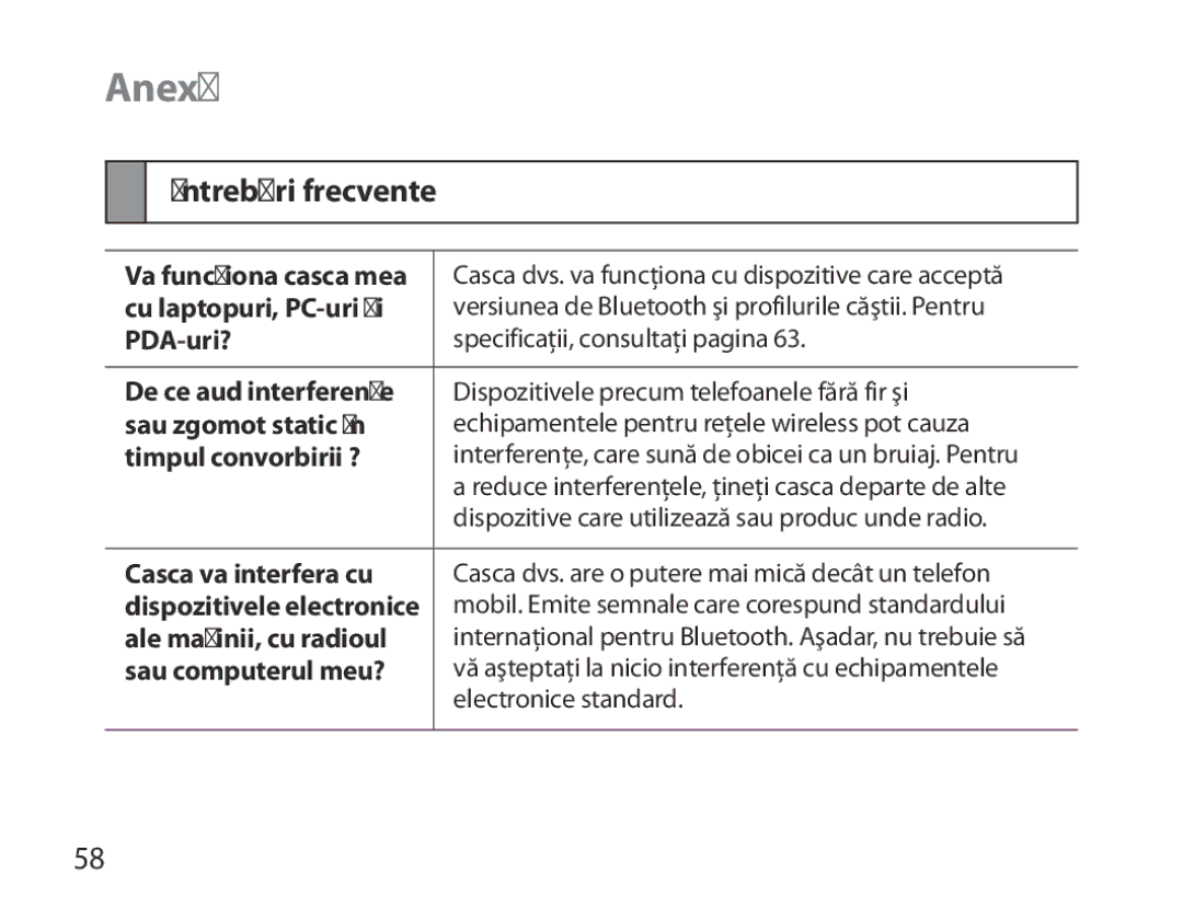 Samsung BHM6450EMEGXEH, BHM6450EMEGXET, BHM6450EMEGHAT manual Anexă, Întrebări frecvente 