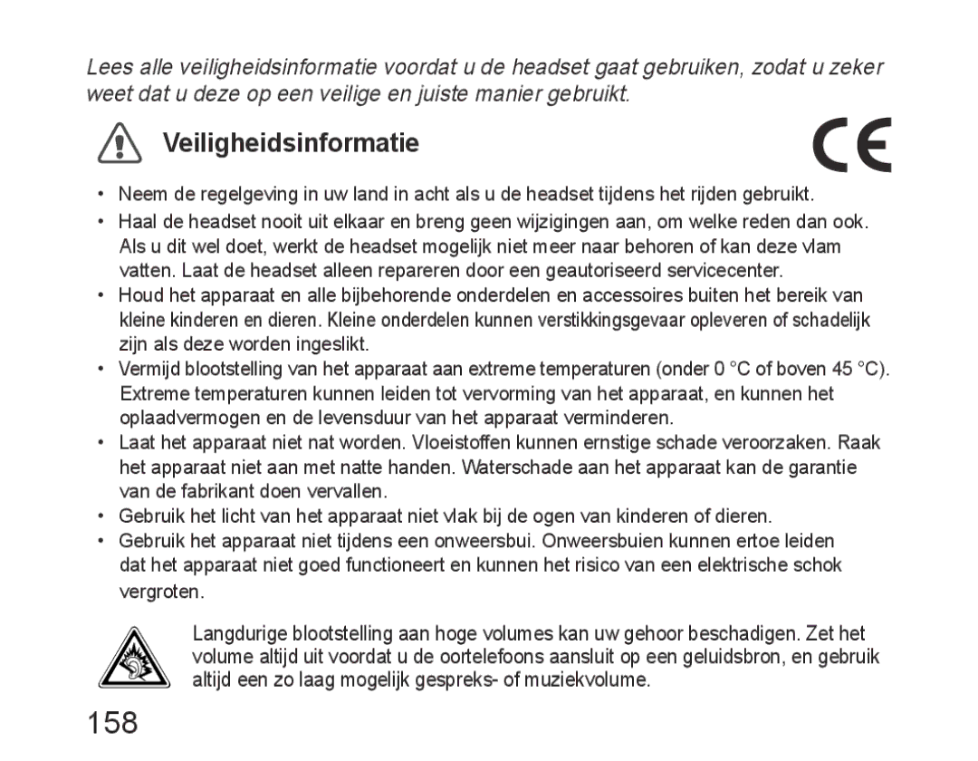 Samsung BHM6450EMEGXEH, BHM6450EMEGXET, BHM6450EMEGHAT manual 158, Veiligheidsinformatie 