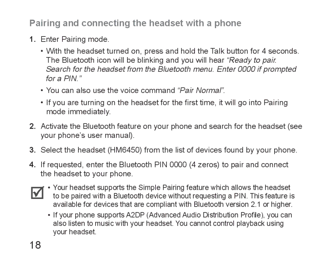 Samsung BHM6450EMEGHAT, BHM6450EMEGXET, BHM6450EMEGXEH manual Pairing and connecting the headset with a phone 