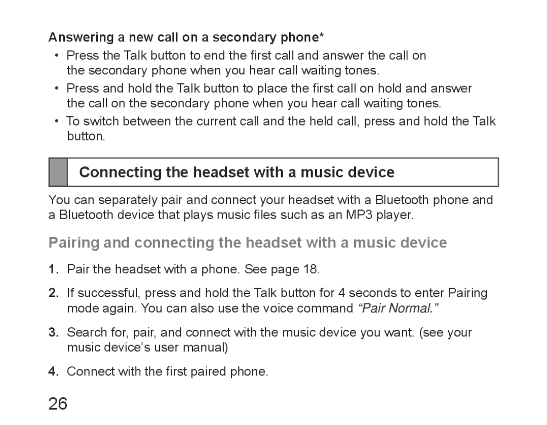 Samsung BHM6450EMEGXEH Connecting the headset with a music device, Pairing and connecting the headset with a music device 