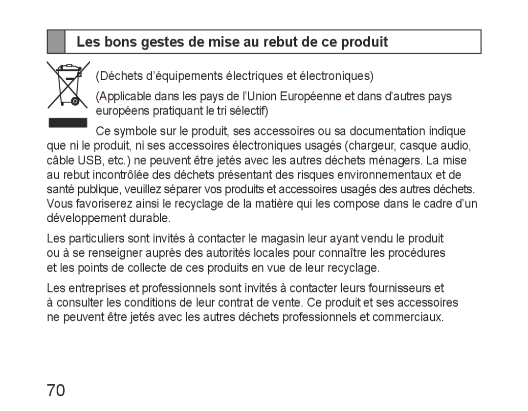 Samsung BHM6450EMEGXET, BHM6450EMEGXEH, BHM6450EMEGHAT manual Les bons gestes de mise au rebut de ce produit 