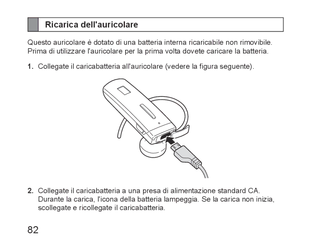 Samsung BHM6450EMEGXET, BHM6450EMEGXEH, BHM6450EMEGHAT manual Ricarica dellauricolare 