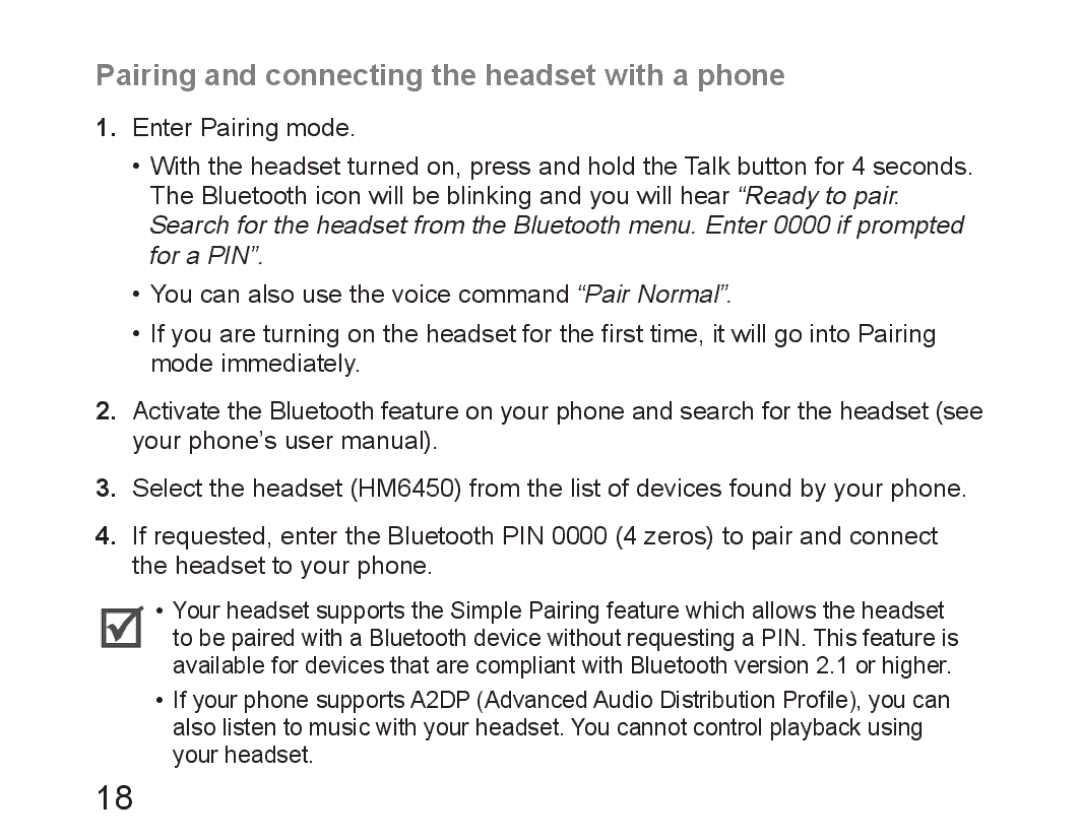 Samsung BHM6450EMEGHAT, BHM6450EMEGXET, BHM6450EMEGXEH manual Pairing and connecting the headset with a phone 