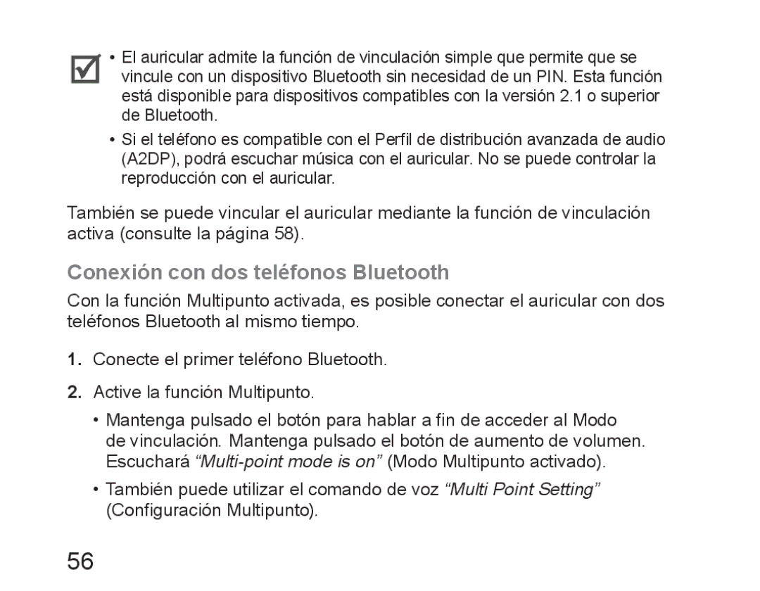 Samsung BHM6450EMEGXEH, BHM6450EMEGXET, BHM6450EMEGHAT manual Conexión con dos teléfonos Bluetooth 