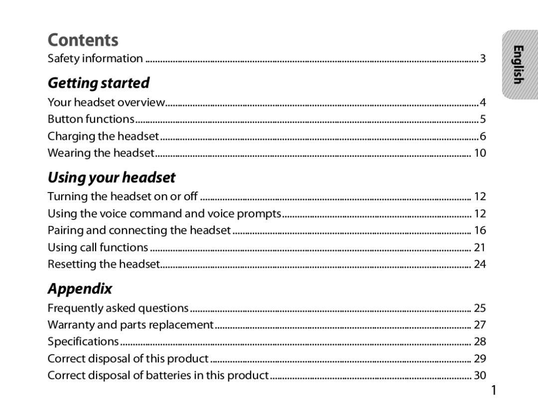 Samsung BHM7000EBRCSER, BHM7000EBECXEF, BHM7000EBECXEH, BHM7000EBECXEE manual Contents 