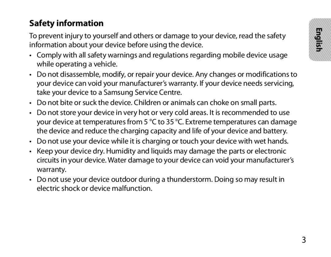 Samsung BHM7000EBECXEH, BHM7000EBECXEF, BHM7000EBECXEE, BHM7000EBRCSER manual Safety information 