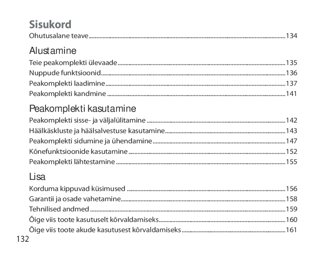 Samsung BHM7000EBRCSER manual Sisukord, 132 