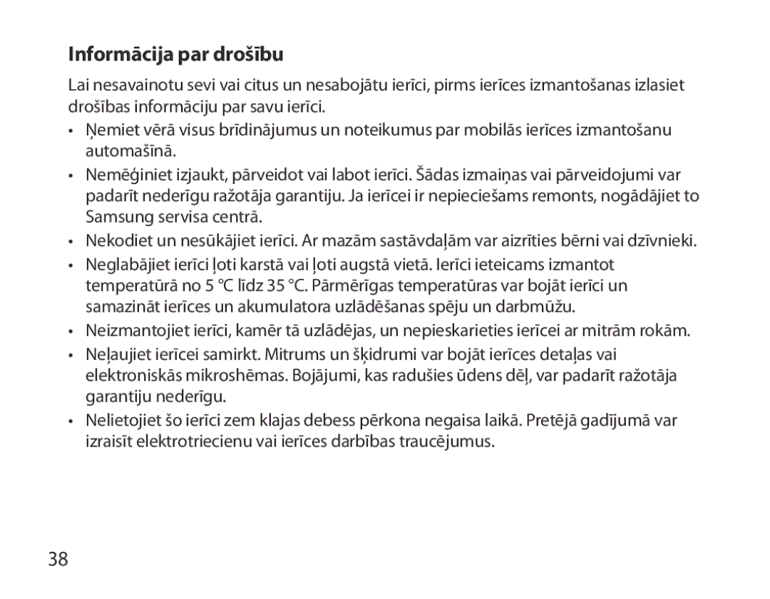 Samsung BHM7000EBRCSER manual Informācija par drošību 