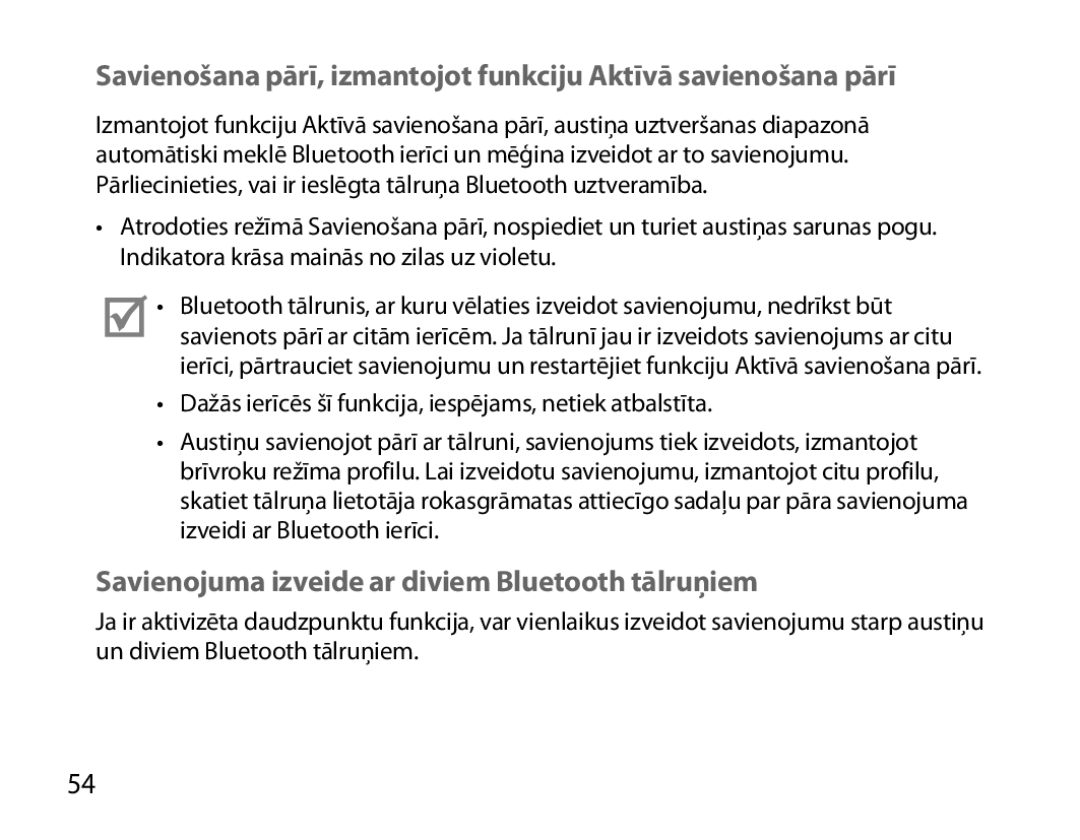 Samsung BHM7000EBRCSER manual Savienojuma izveide ar diviem Bluetooth tālruņiem 