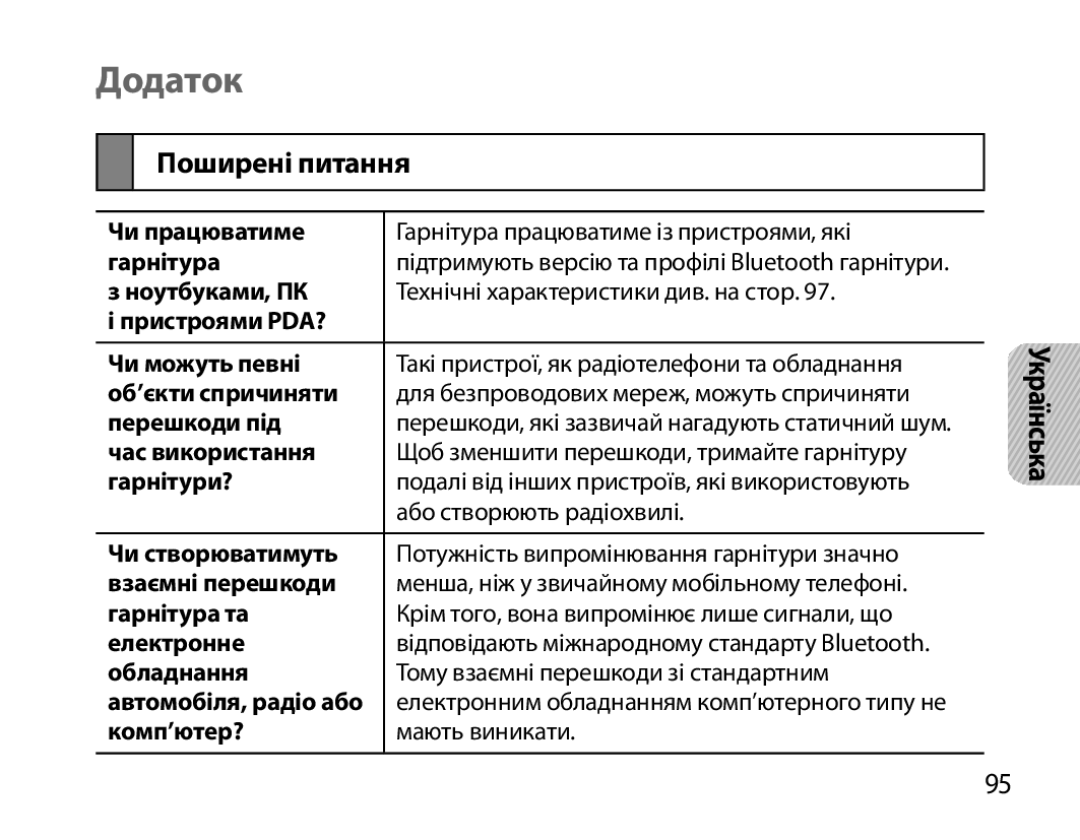 Samsung BHM7000EBRCSER manual Додаток, Поширені питання 